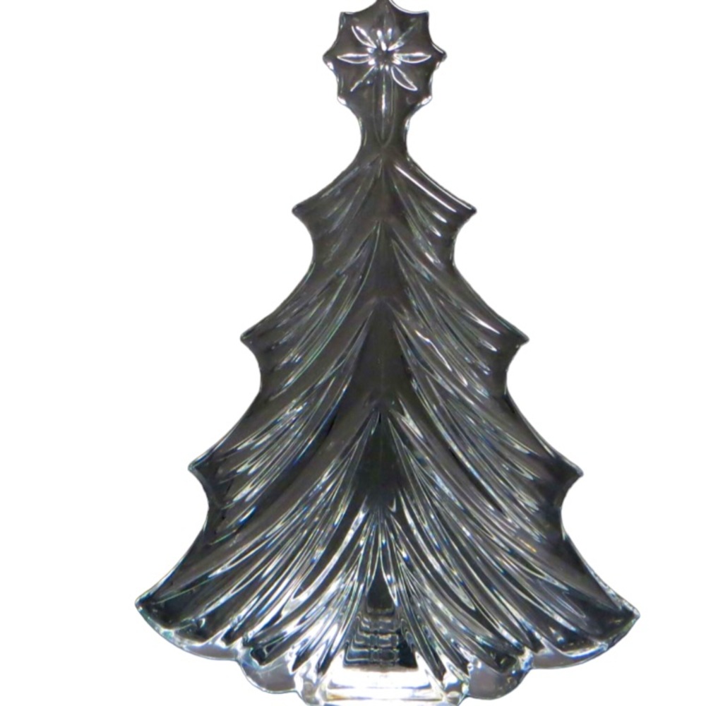 Vintage Waterford Crystal flat Christmas Tree Figurine.